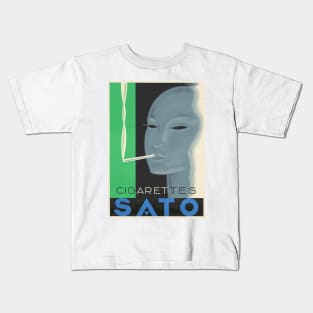 Cigarettes Sato - Vintage Art Deco Advertising Poster Design Kids T-Shirt